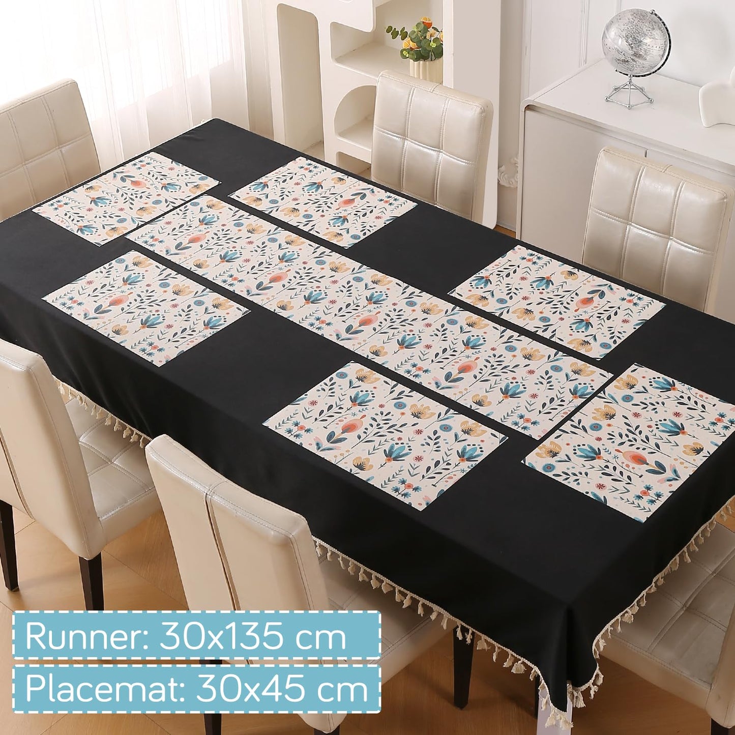 Artistic Flora PVC Washable Mats for Dining Table - Magnolia Champaca