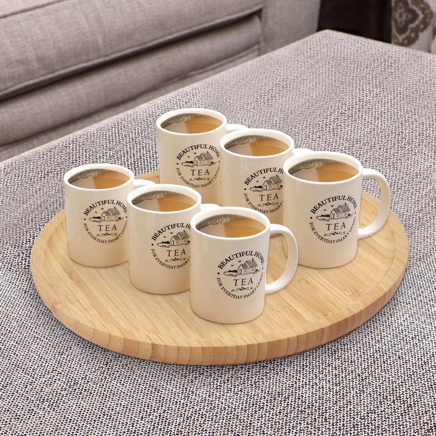Bamboo Wooden Round Tray for Serving Snacks | Platters Serving Tray | Appetizer Plate, 30 cm, Pack of 1