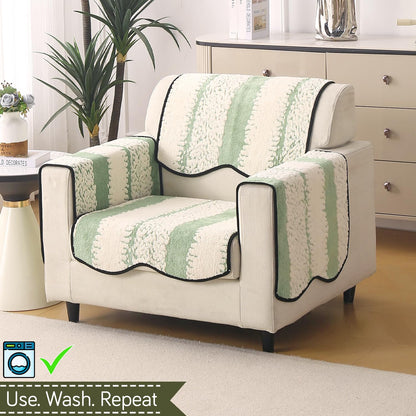 Luxury Wavy Anti Slip Plush Sofa Cover Mat, Pistachio Green