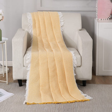 Yellow polycotton sofa throw cover is machine washable, available for 1, 2, 3 seater sofas
