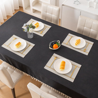 Chevron Stripes PVC Mats for Dining Table - Warm White