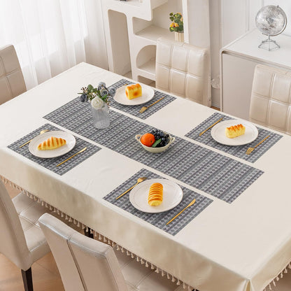 RhombusEcho Washable PVC Mats for Dining Table - Glacier Grey
