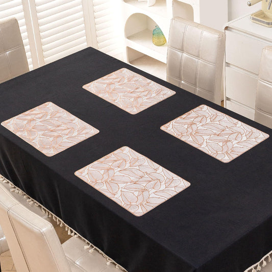 Metallic Glow Shining Mats for Dining Table, Philodendron Leaves - Copper