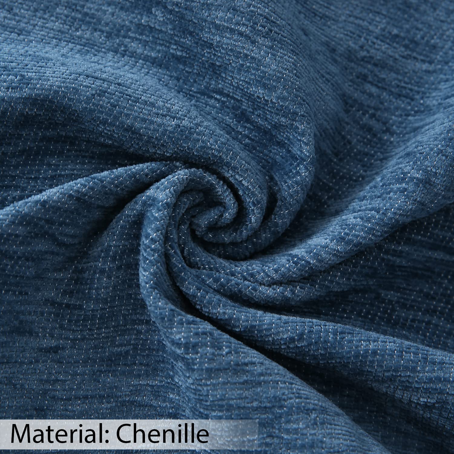 Breathable, soft Blue colour chenille sofa throw 
