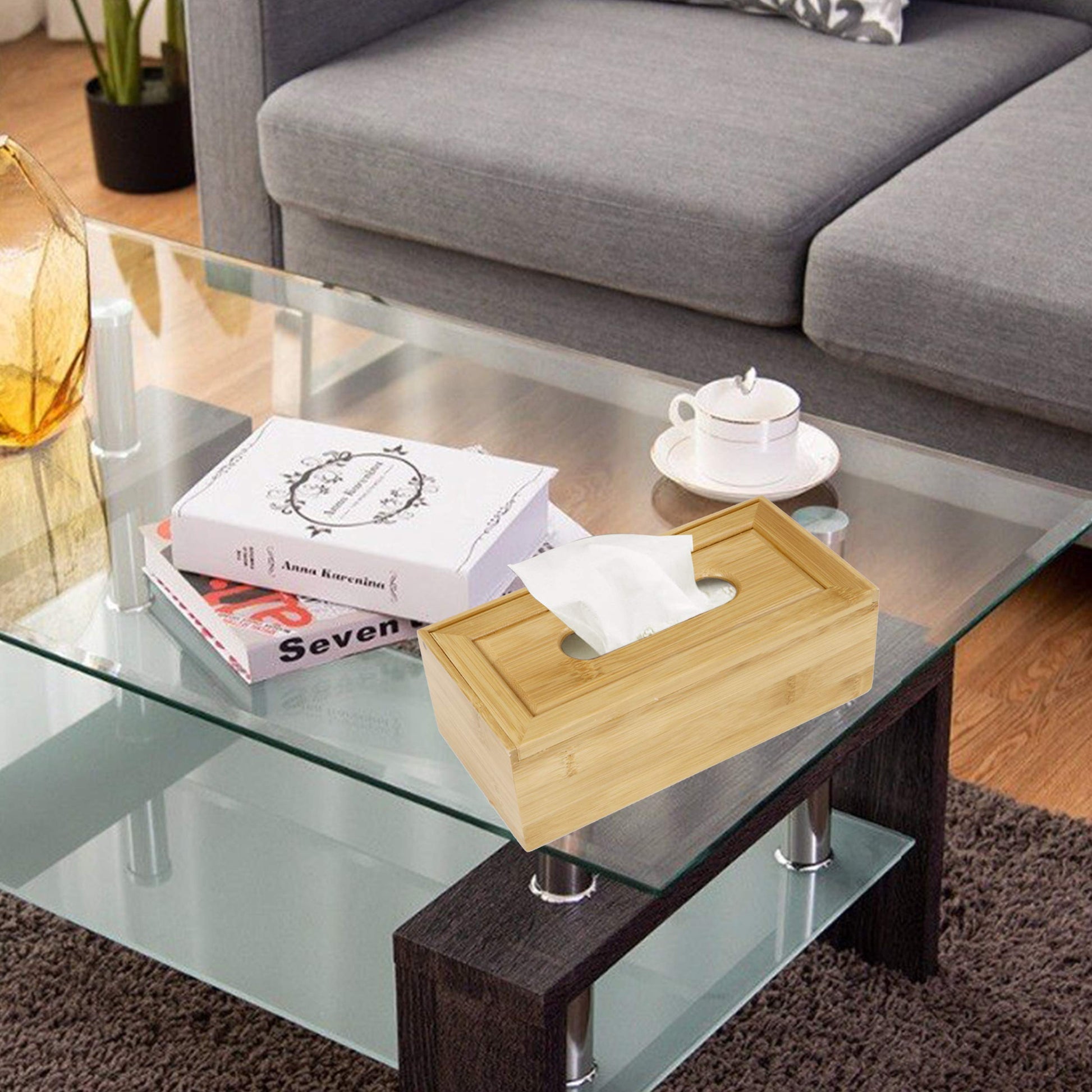 Buy large wooden tissue paper box | HOKIPO