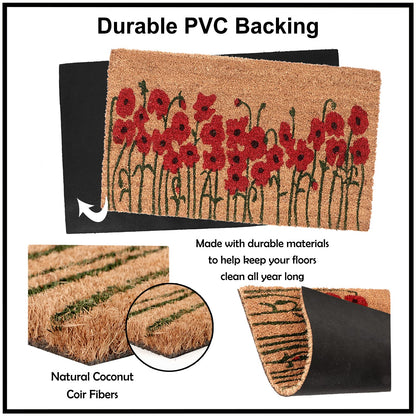 Coir Entrance Door Mat with Anti-Slip PVC Backing