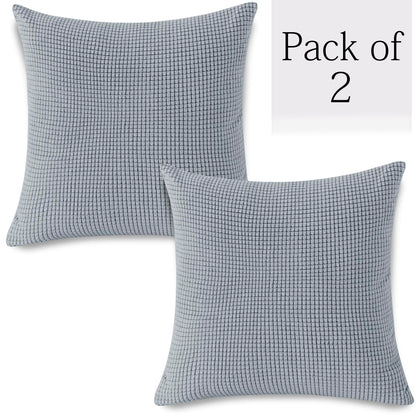 Jacquard Pack of 2 Cushion Cover 18x18 inch, Light Grey