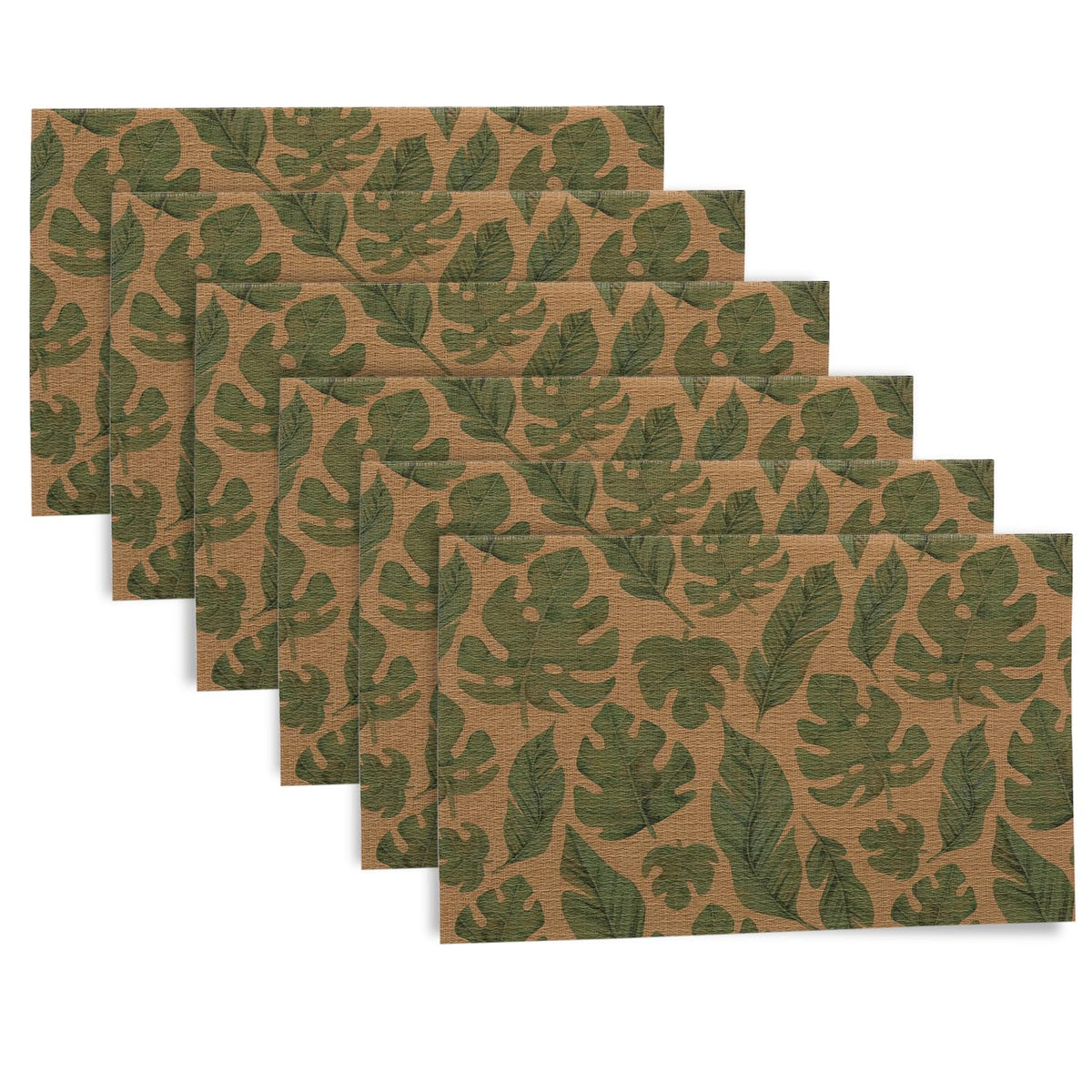 Botanical Tropic PVC Mats for Dining Table - Cana Lily Leaves