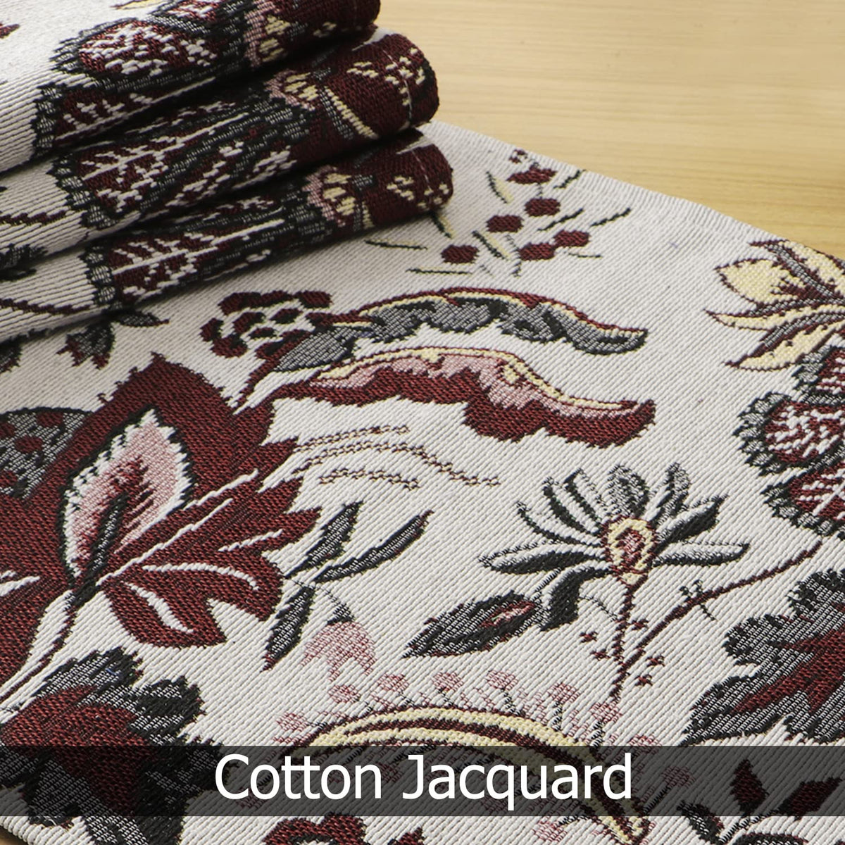 Cotton Jacquard Dining Table Mats, White Spring Flower
