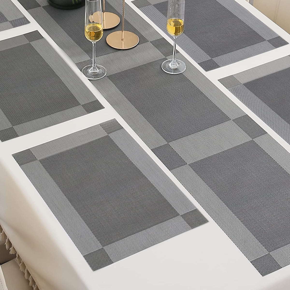 PVC Dining Table Mats, Grey