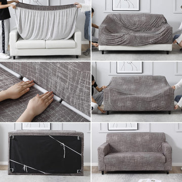 Abstract Lines Brown – Step-by-step guide to put on an elastic sofa cover