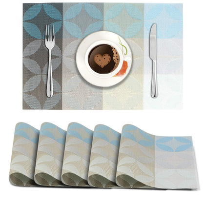 PVC Dining Table Mats, Geometric Blue