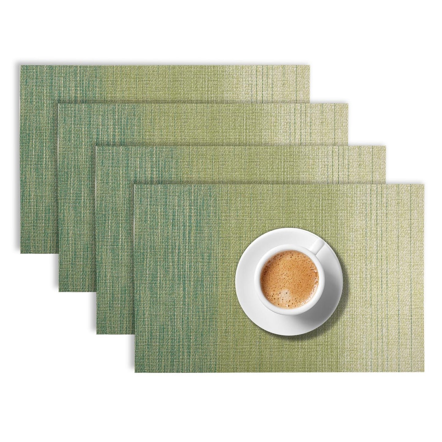 GradientHue PVC Mats for Dining Table - Meadow Mist