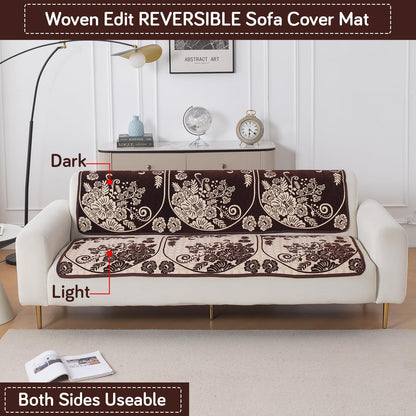 Woven Edit Chenille Jacquard Reversible 5-Seater Sofa Cover (3+1+1), Rustic Floral