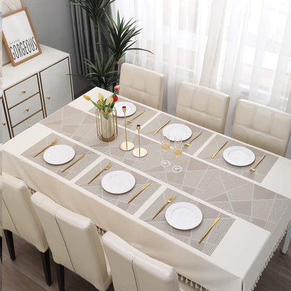 PVC Dining Table Mats, Abstract Beige