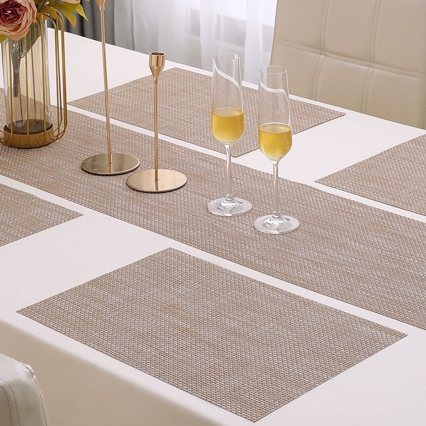 PVC Dining Table Mats, Beige