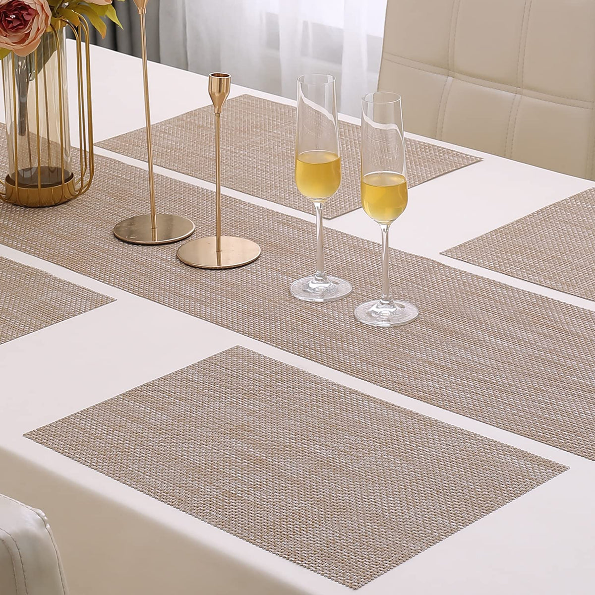 PVC Dining Table Mats, Beige