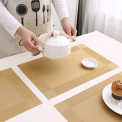 PVC Dining Table Mats, Gold