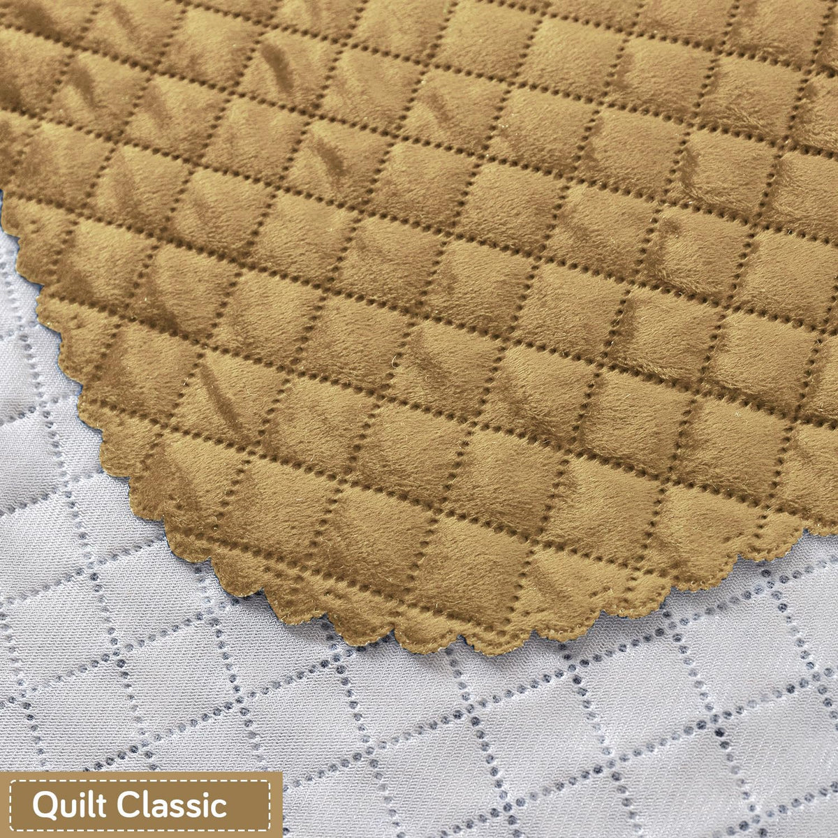Quilt Classic 5-Seater Sofa Cover (3+1+1), Yellow