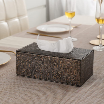buy premium metallic leatherette tissue box | HOKIPO