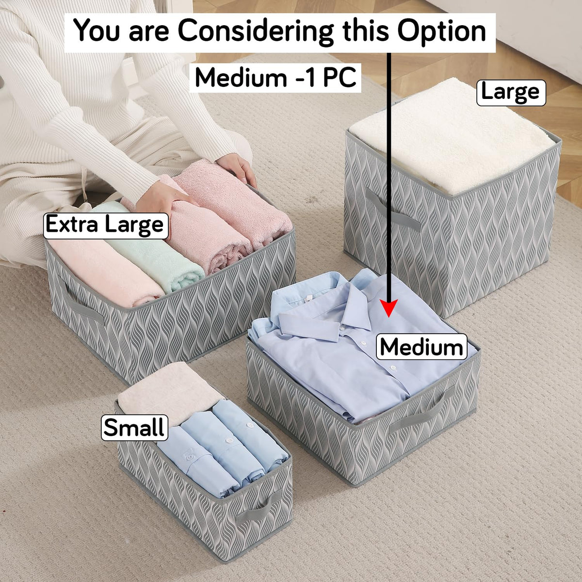 Foldable Clothes Storage Box | Durable Non-Woven Organizer with Handle