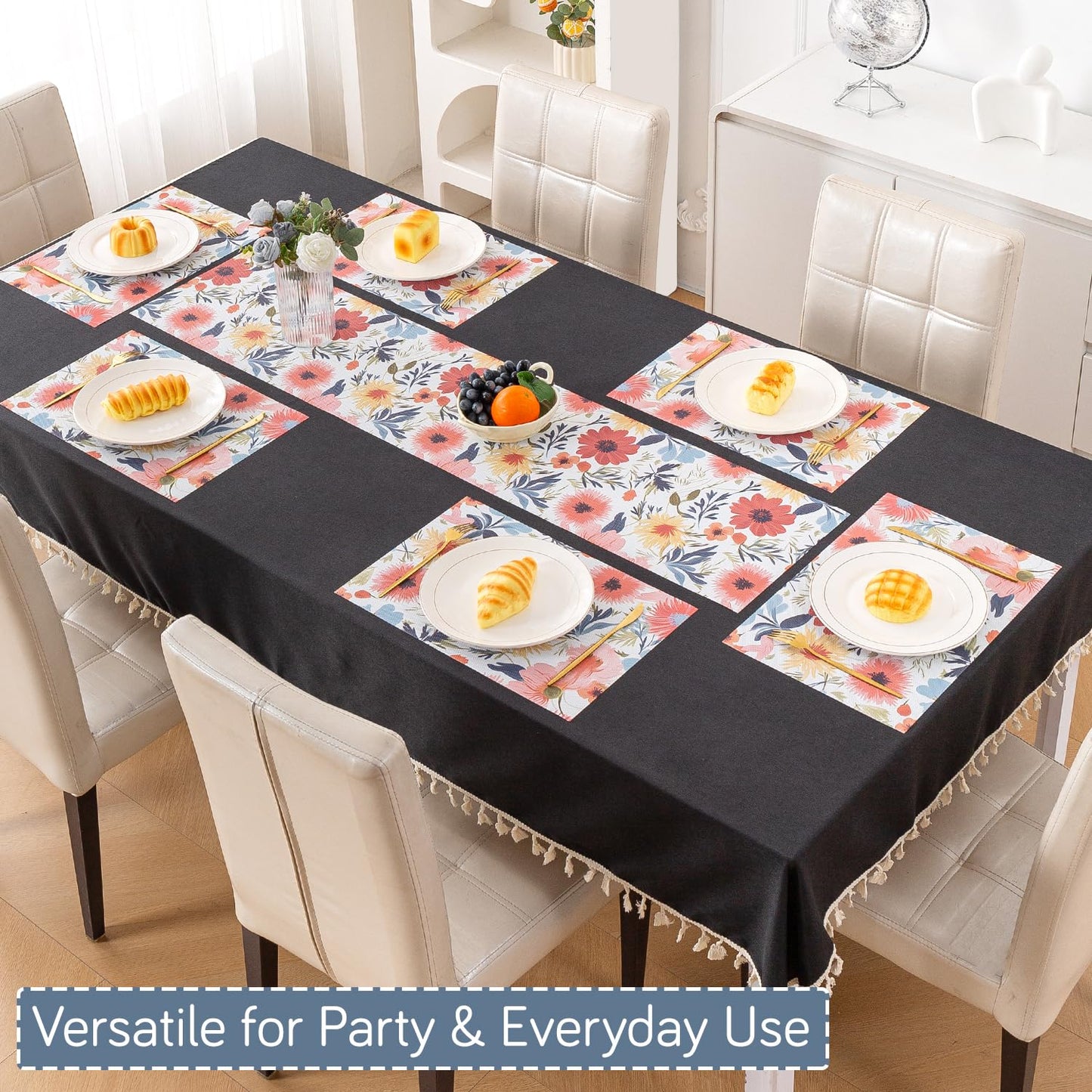 Artistic Flora PVC Washable Mats for Dining Table - Chrysanthemum