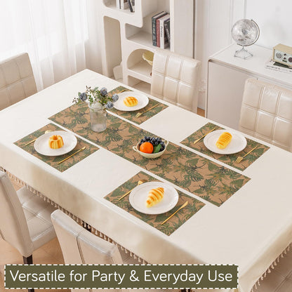 Botanical Tropic PVC Mats for Dining Table - Philodendron Leaves