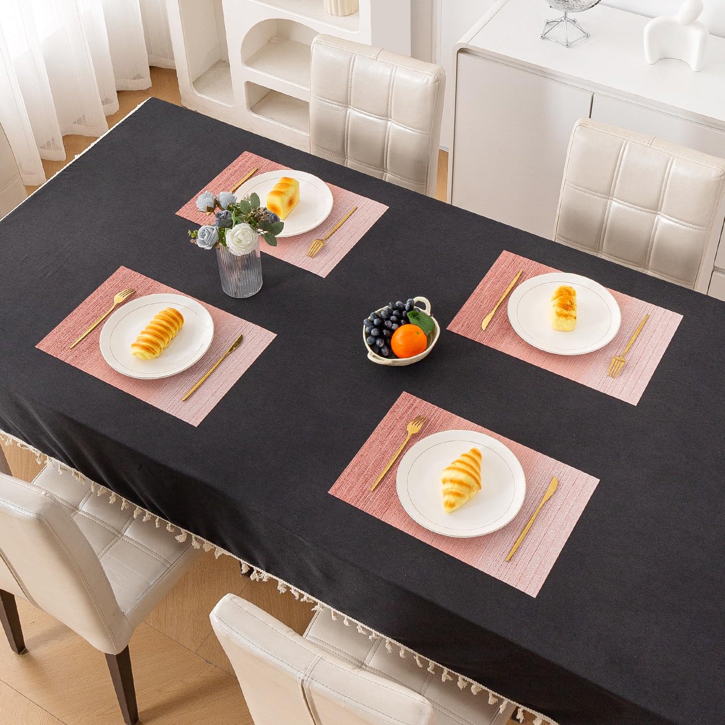 GradientHue PVC Mats for Dining Table - Sunset Glow