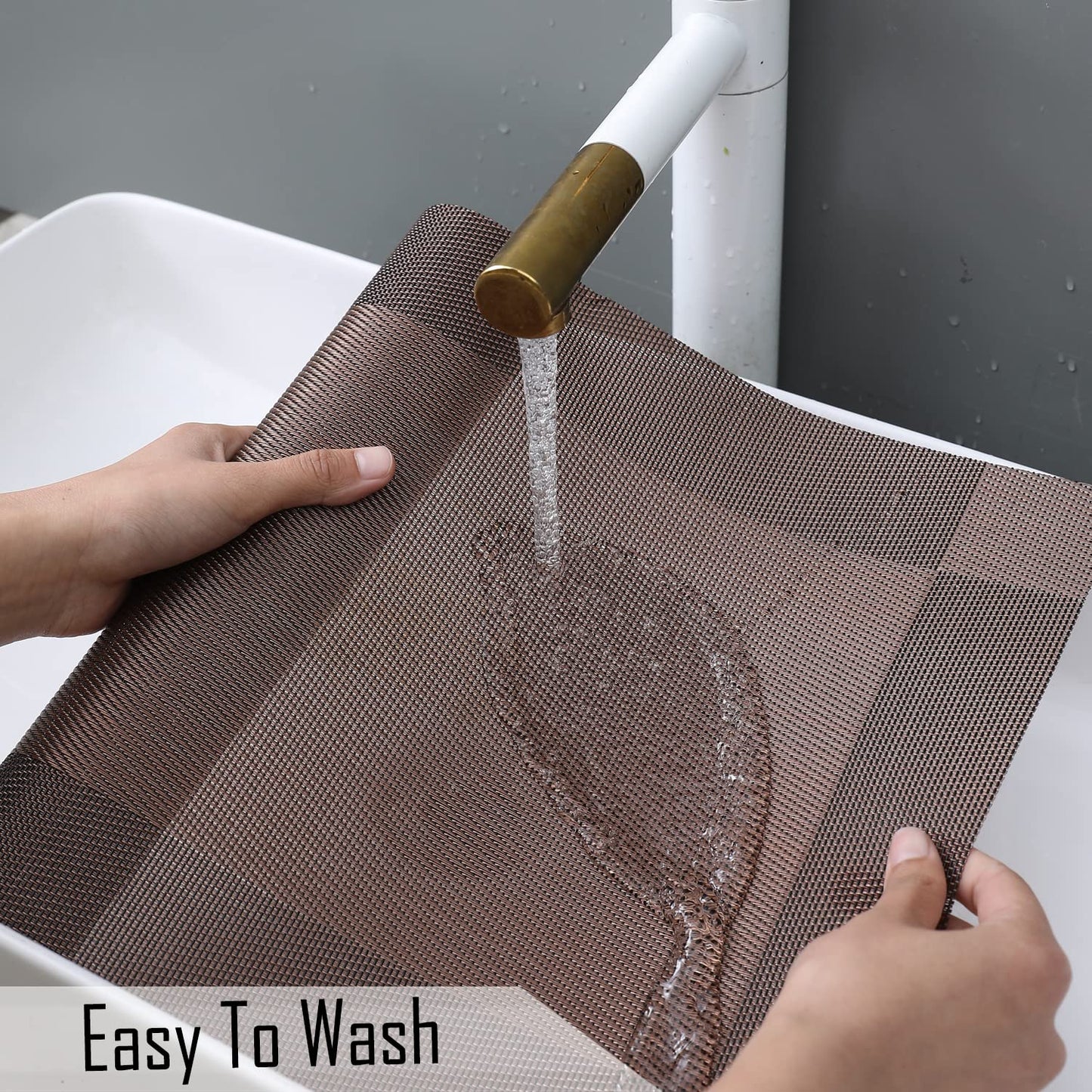 PVC Dining Table Mats, Dark Brown