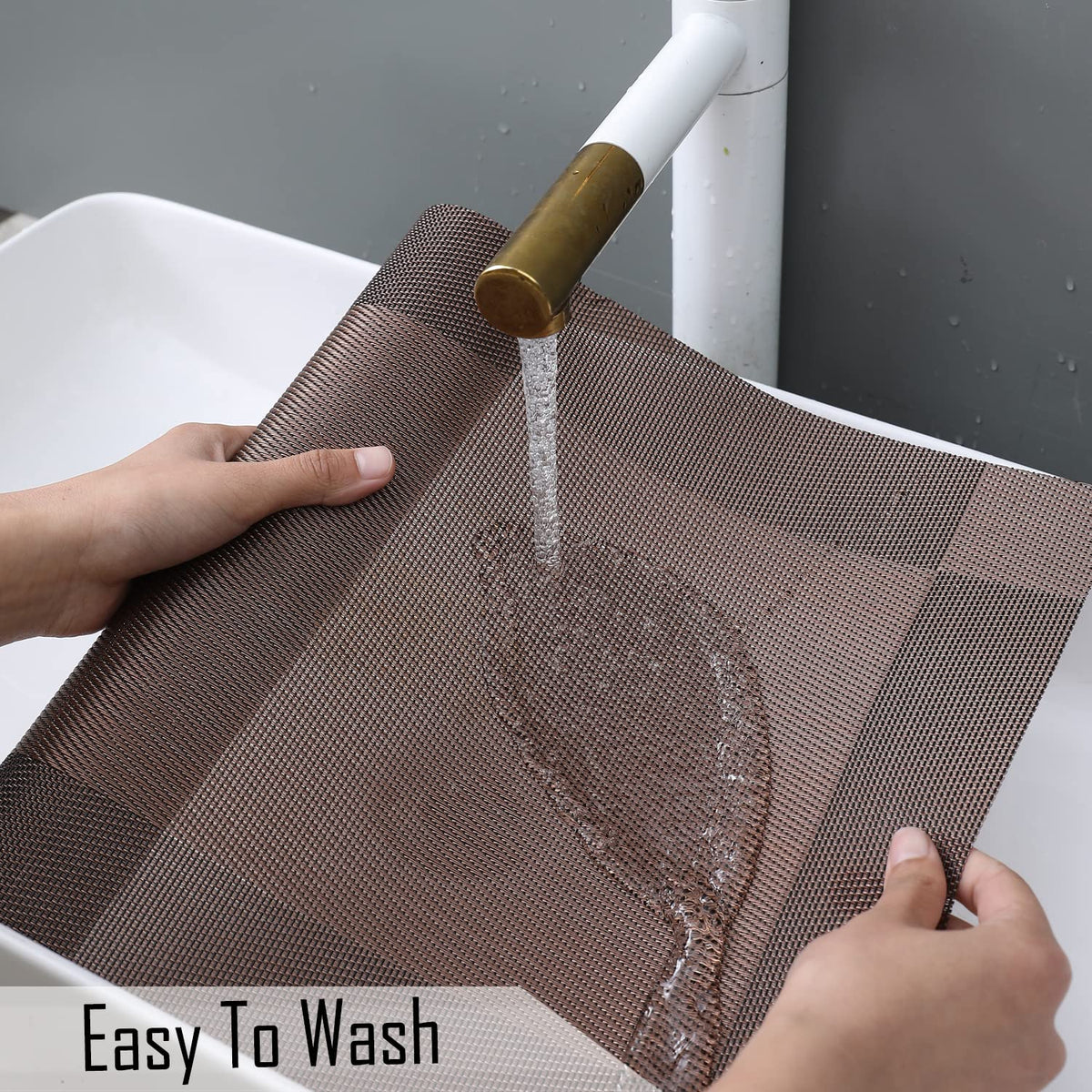 PVC Dining Table Mats, Dark Brown