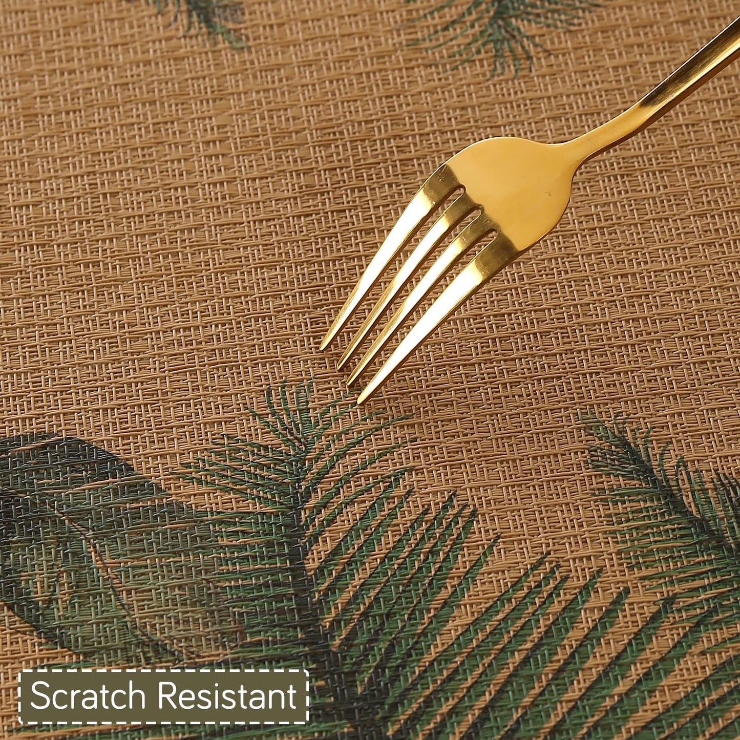 Botanical Tropic PVC Mats for Dining Table - Palm Leaves