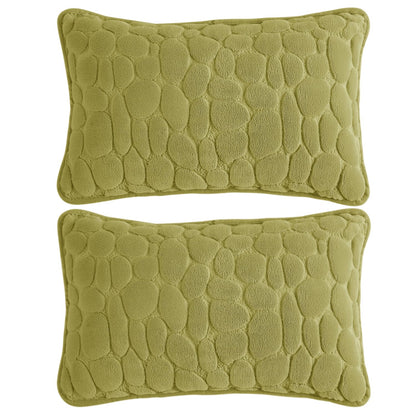 Buy Cute Pristine Green colour Zippered Pebble Texture Milk Velvet Cushion Covers