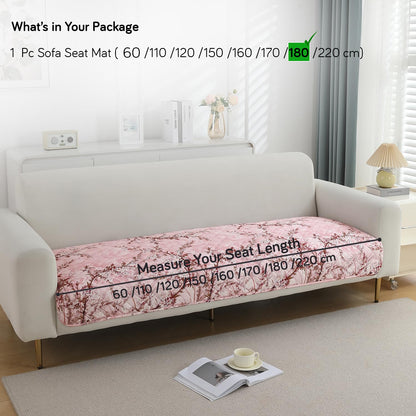 Quilted, Waterproof and Anti-Slip Sofa Cover Mat, Blossom Flower Pink