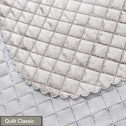 Quilt Classic 5-Seater Sofa Cover (3+1+1), Light Grey