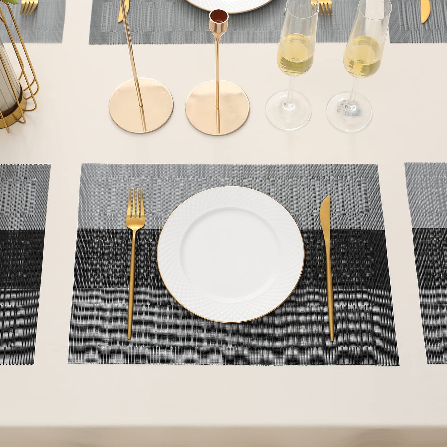 PVC Dining Table Mats, Grey