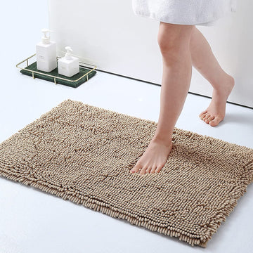 Chenille Luxury Bath Rug, Extra Soft And Absorbent Large Bathroom, Beige