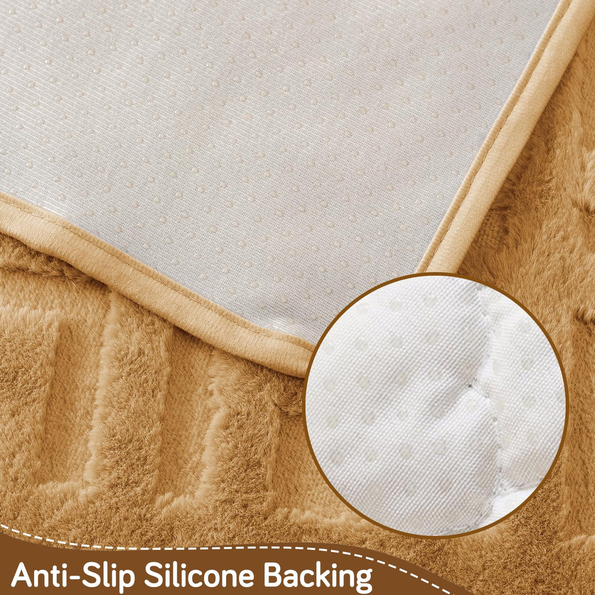 Velvet Maze Premium L Shape Sofa Cover Seat Mat, Light Brown