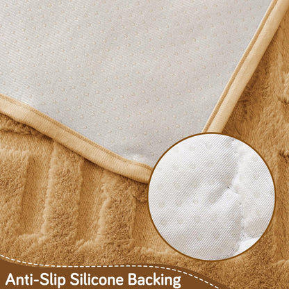 Velvet Maze Premium L Shape Sofa Cover Seat Mat, Light Brown