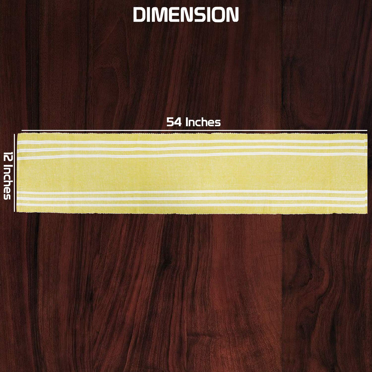 Buy Yellow Colour Cotton Ribbed Table Runners Size for W-12 x L-54 inches | HOKIPO