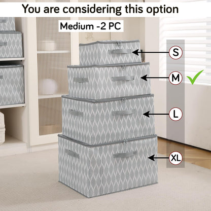 Foldable Clothes Organizer Box | Durable Non-Woven Storage with Zipper & Handle