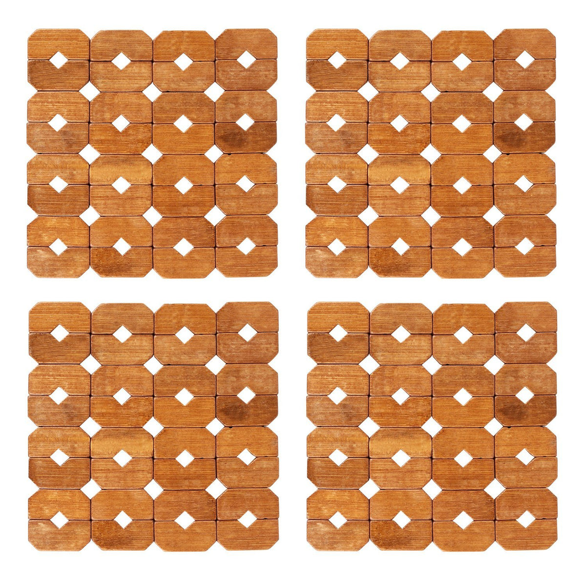 Buy Square Wooden Coaster Set & Heat Pads – Pack of 4 (15×15 cm)