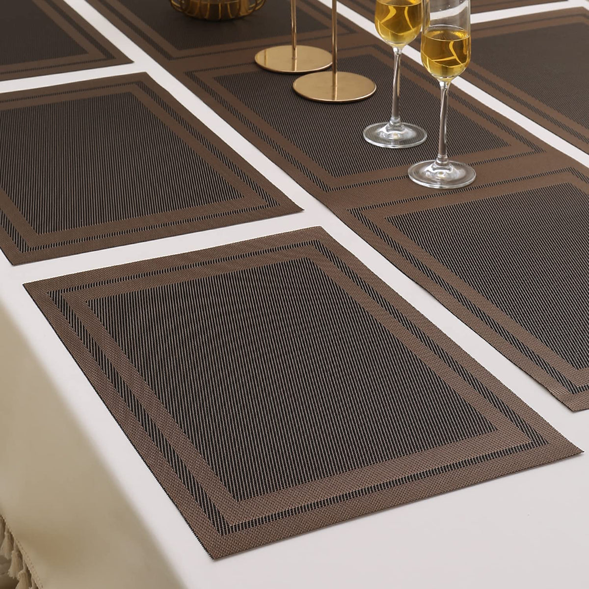 PVC Dining Table Mats, Copper Brown