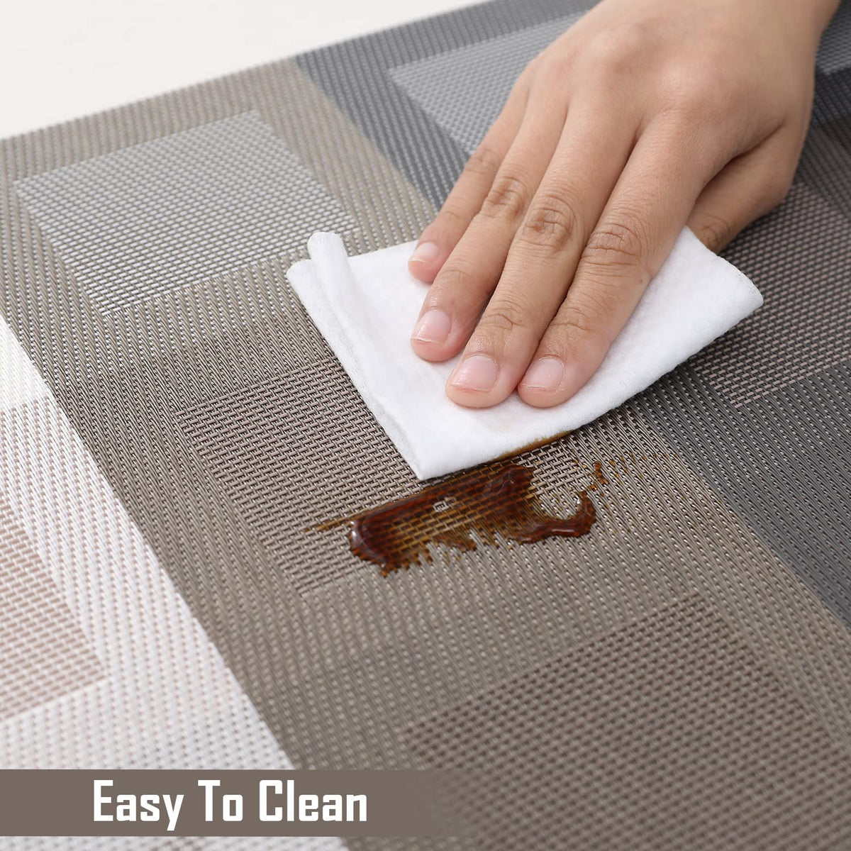 PVC Dining Table Mats, Gradient Brown