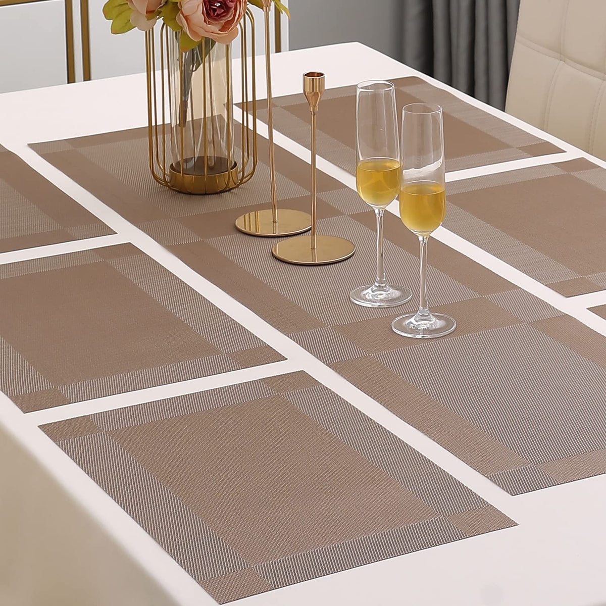 PVC Dining Table Mats, Copper Brown