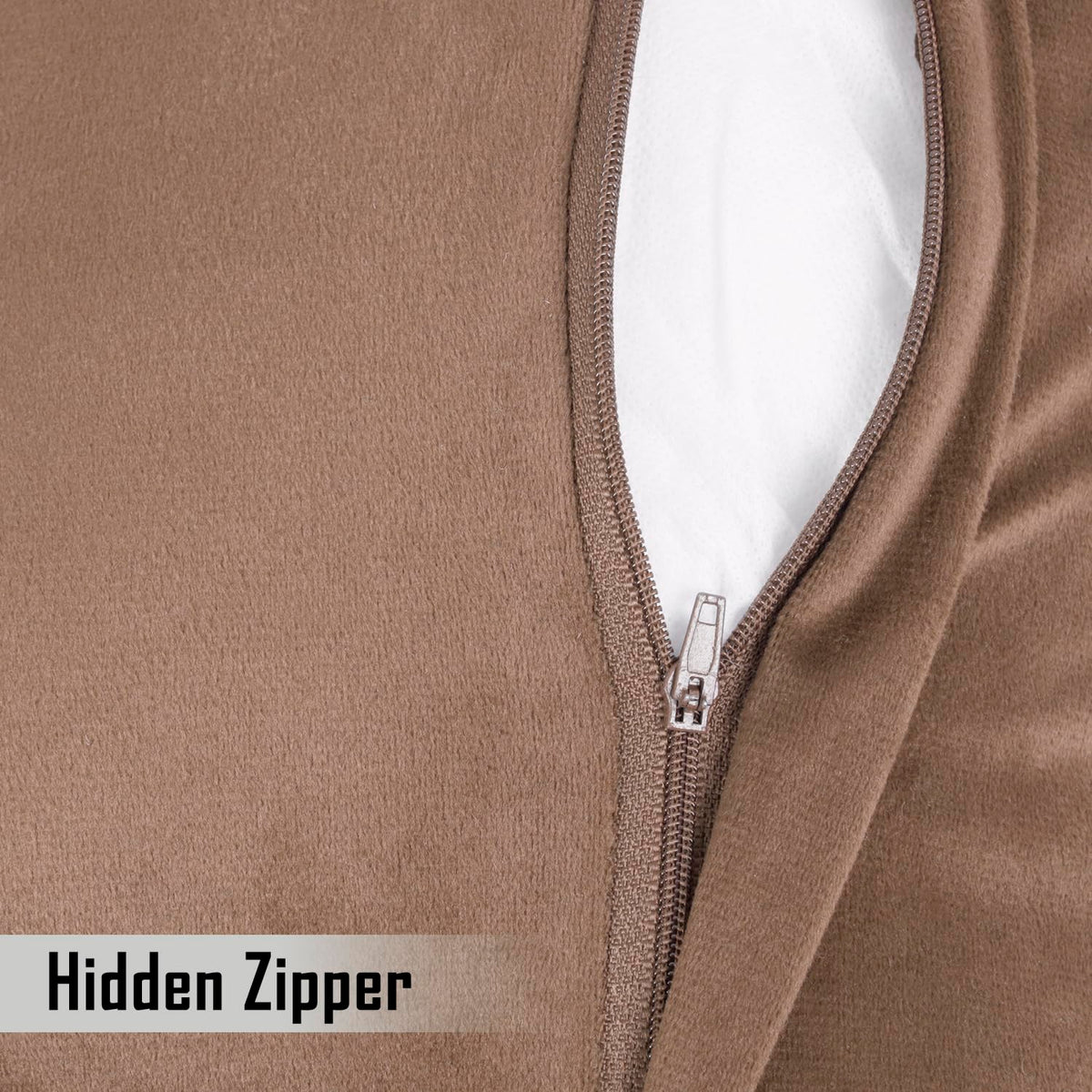 Buy Stylish Russet Brown Colour Zippered Quilted Velvet Cushion Covers