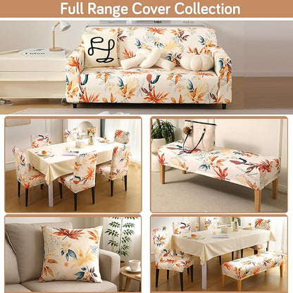 Premium Printed Velvet Sofa Cover 1/2/3 Seaters Fully Covered, Amber Serene Flora