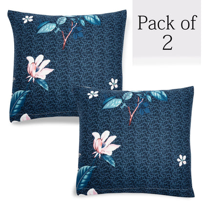 Elastic Stretchable Printed Sofa Cover and Cushion Cover, Blue Mixed Flowers