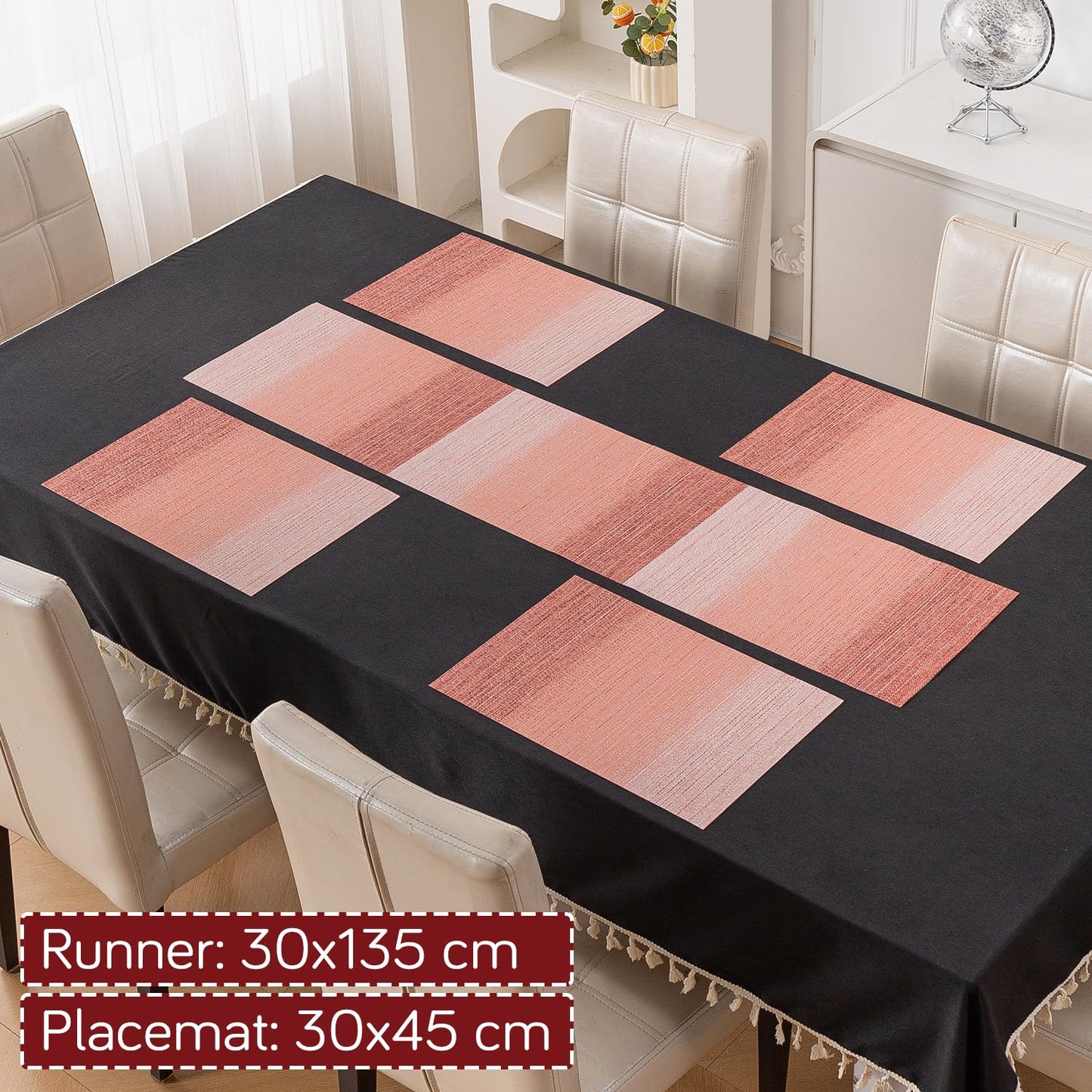GradientHue PVC Mats for Dining Table - Sunset Glow