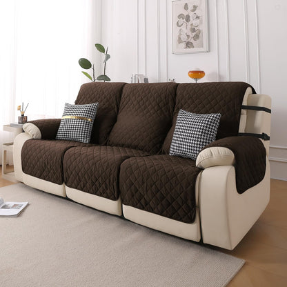 UrbanQuilt Recliner Sofa Slipcover Mat with Dual Belt for 1/2/3 Seater -  Chocolate Brown