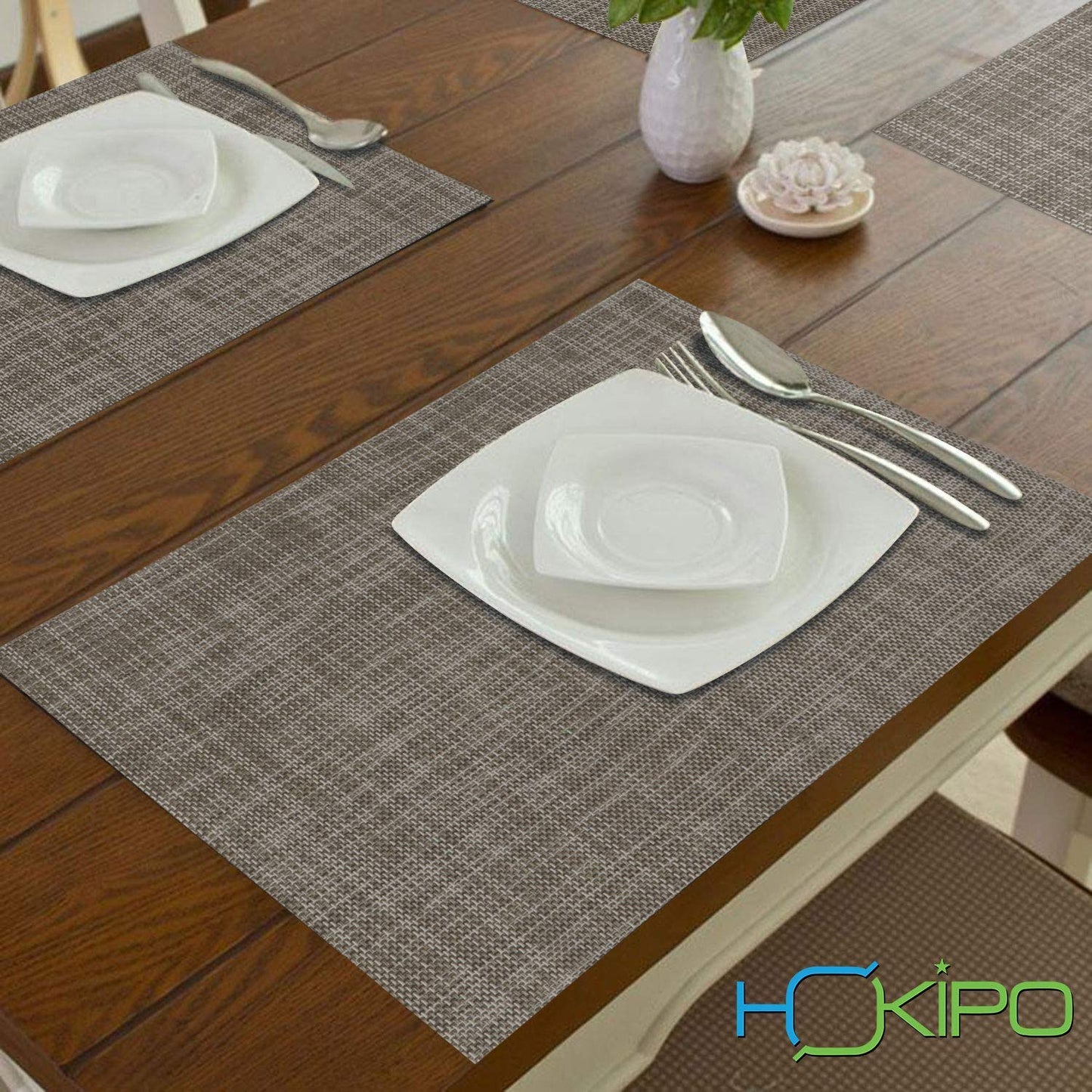 PVC Dining Table Mats, Ash Grey